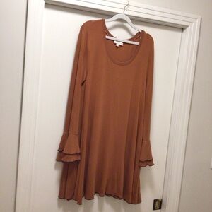 Womens Umgee Scoop neck Long Sleeve Dress